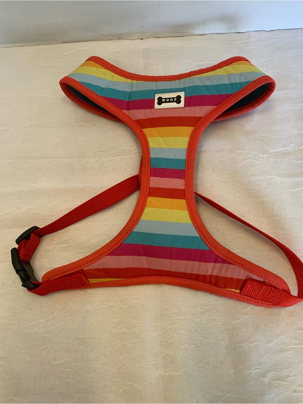 Woof Brand Rainbow Stripe Dog Harness in